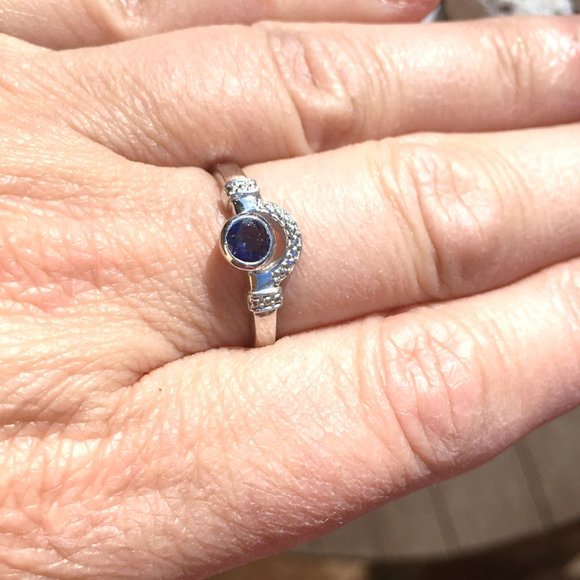 Natural Iolite Sterling Silver Ring Size 7 Genuine Gemstone - Picture 11 of 16